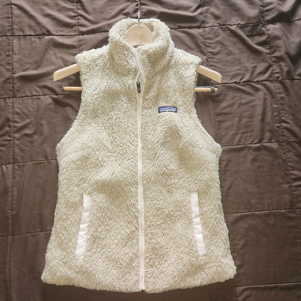 Patagonia Women's Los Gatos Fleece Vest Size S Beige Full Zip Sherpa Retro Pile